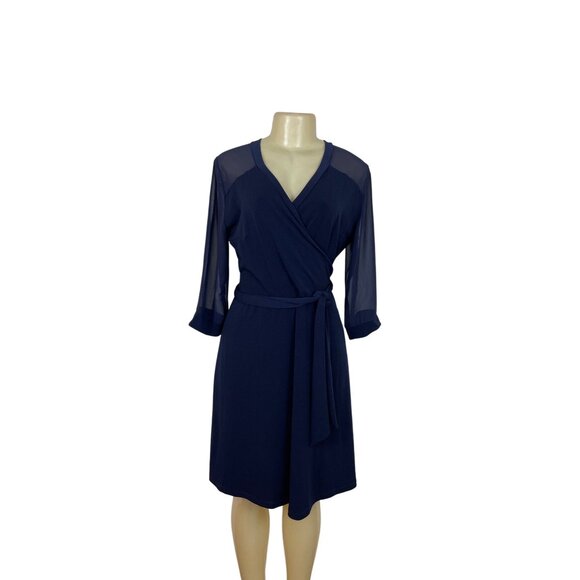 Simple Life Women's Navy Wrap Dress Sz L - Picture 1 of 9